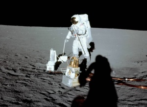 Apollo astronaut on the Moon (NASA image).
